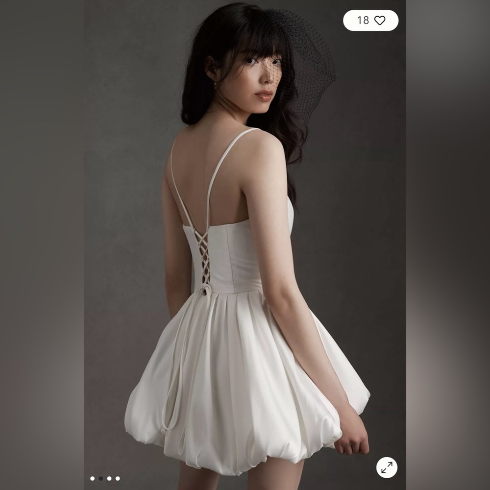 Anthropologie By Watters Cleo Dress White Backless Dress with Spaghetti Straps